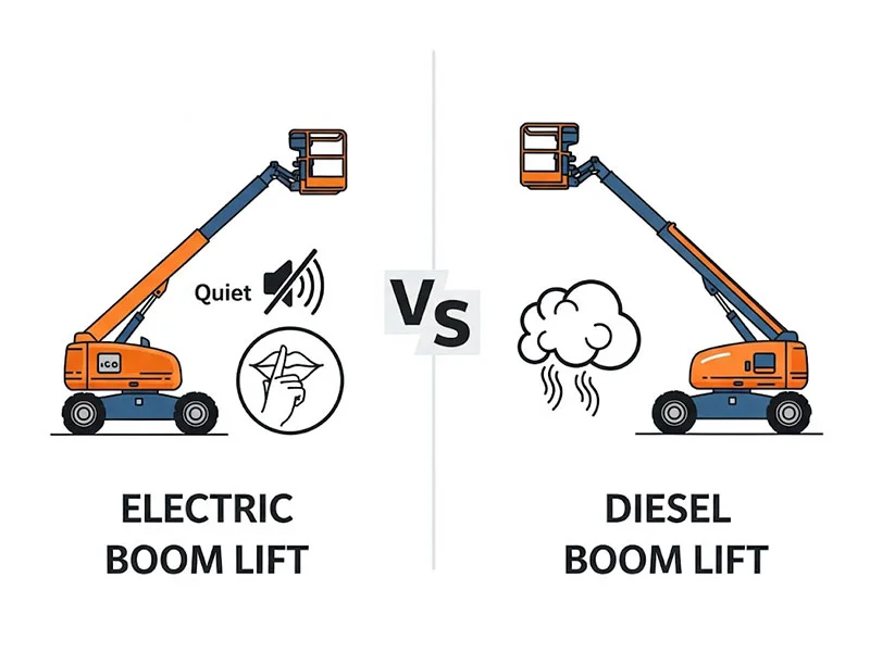 electric-boom-lift-and-a-diesel-boom-lift