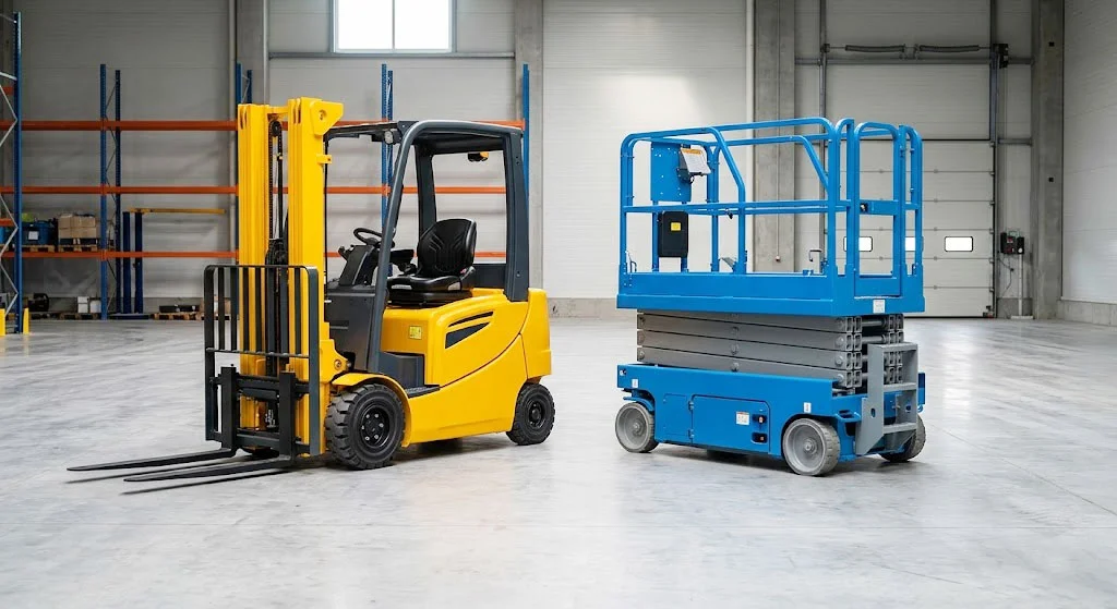lifting-a-scissor-lift-with-a-forklift