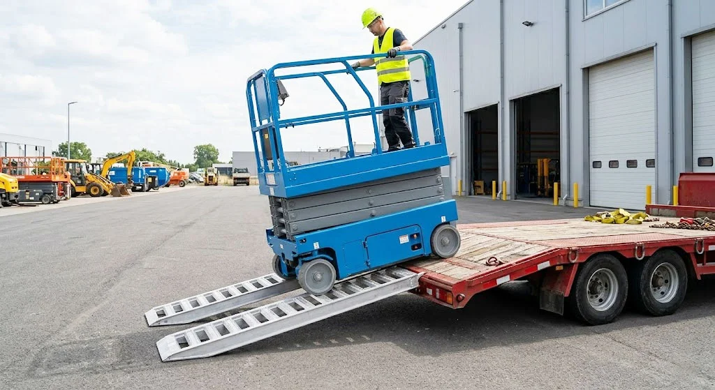 moving-a-scissor-lift-with-a-forklift